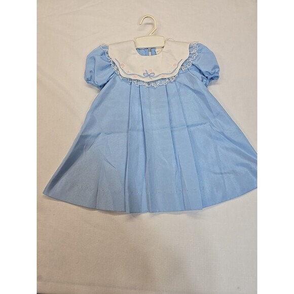 Vintage RUTH OF CAROLINA Girls Dress Sz T4 Short Sleeve Baby Blue USA **READ** - Picture 3 of 15